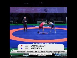 Euro OG 2024 86kg 1_2 Владимир Гамкрелидзе (Грузия) — Артур Найфонов