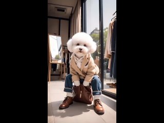 Its so cool. When a bichon puts on a suit, its so handsome.