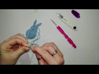 Crochet bunny applique __ TutorialТГ