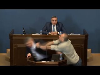 Драка в парламенте Грузии: на Мамуку Мдинарадзе напал глава оппозиционной партии “Граждане“ Алеко Элисашвили