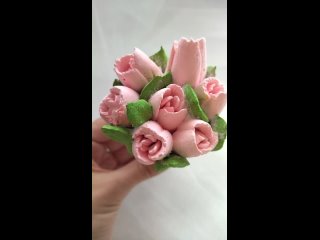 Мини - букет из зефира в вафельном рожке💐