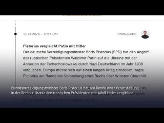 Pistorius: “Wie Hitler wird Putin nicht aufhören, das hat er klar gesagt“ – Wirklich?