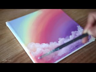 Dreamy Day 🌈Rainbow Sky  Clouds _ Step by step Acrylic Painting #144