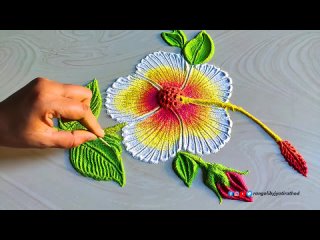 #1300   3 flowers rangoli   satisfying video   sand art