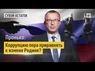 Пронько: Коррупцию пора приравнять к измене Родине?