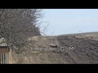 Кадры боевой работы ударного вертолёта Ми-28 ВКС России неуправляемыми ракетами с кабрирования по позициям украинских формир