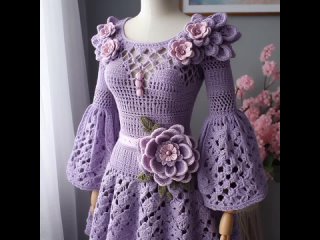Incredible! 180 models of dresses with crochet flowers(share ideas) #crochet