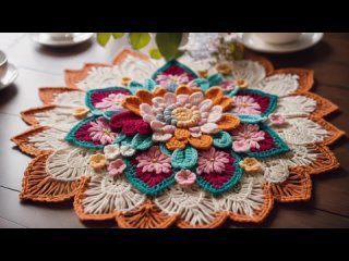 table decoration knitted crochet ideas