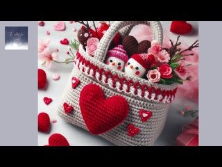 Valentine’s Day gift ideas _ crochet gift box _ valentines gift bag _ Valentine’