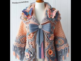 luxury Crochet coat collection 🧶 beautiful crochet coat ideas 🧶 AI crochet ima