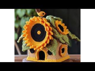 crochet sunflowerbird house #crochet #bird #house AIBestCrochet