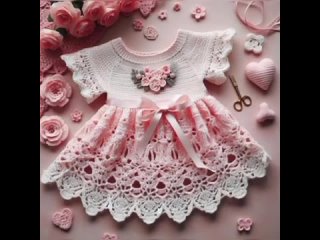 Gorgeous beautiful crochet baby dress design idea share for baby girl