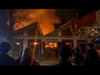 Пожар в подмосковном Орехове-Зуеве. Кадры публикуют в сети