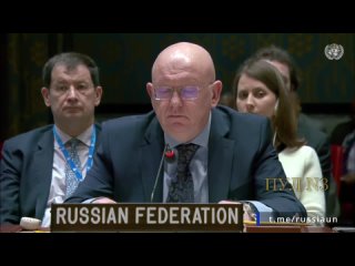 Reprezentantul permanent al Rusiei la ONU Vasili Nebenzia, la reuniunea Consiliului de Securitate convocat după atacurile asupra