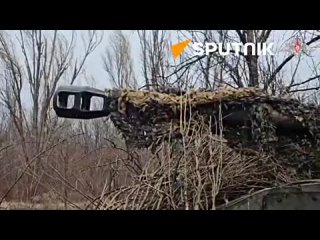 Russian Artillerymen destroy mortar crew and ammunition depot of  Ukrainian forces near Avdeyevka