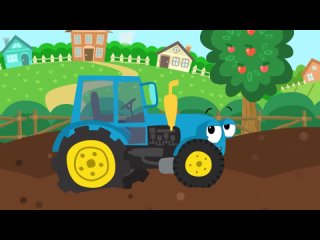 Учим Цвета - Тракторенок Котенок Котэ - Песенка мультик про разноцветные тракторы