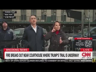 FLASH - Un homme vient de simmoler par le feu devant le tribunal de New-York o le procs de Donald Trump est en cours. (CNN)