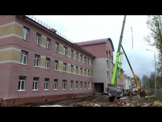 Строительство будущего корпуса школы на Владимирской улице города Вязники. Съемка 5 -