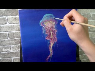 Simple Acrylic Painting _ Acrylic Painting for Beginners _ Jellyfish Acrylic Pai