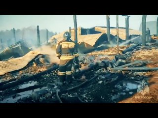 😳 Сгорела большая ферма площадью в 1200 кв метров в деревне Вязовка Бирского района