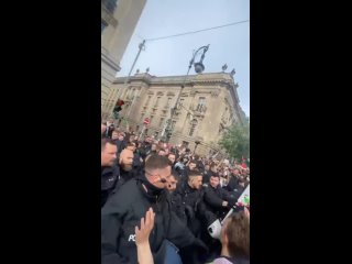 La police allemande attaque et disperse brutalement une manifestation contre l'annulation du congrs palestinien  Berlin.