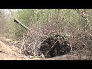 Работа артиллеристов 1-й Славянской бригады ВС РФ на Донецком направлении