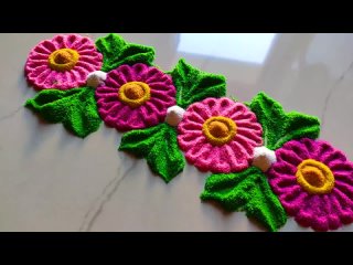 #1192   3 easy rangoli designs with colours by Jyoti