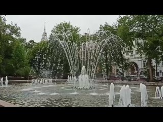 Пробный запуск фонтана в Воронеже