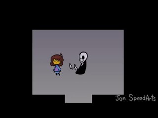 Фриск и Гастер танцуют. Frisk and Dr. Gaster are dancing