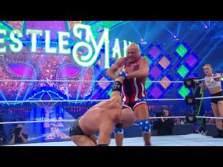 Реслинг WWE #Ronda_Rousey & Kurt Angle vs. Triple H & Stephanie
