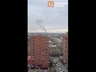 О пожаре в районе Крупской сообщают читатели. Возгорание могло произойти поблизости с жилыми домами