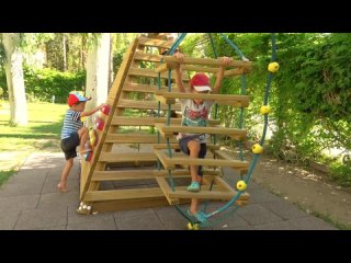 Outdoor Playground with slides, swings and lots of climbing walls - Kidscoco Familys Playtime