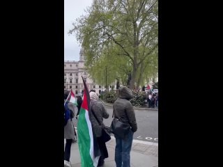 El lanzamiento de una manifestacin en el centro de la capital britnica, Londres En apoyo a Gaza y condenando la agresin de