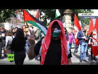 Manifestation  Milan : des centaines de personnes demandent la fin de la guerre entre Isral et le Hamas