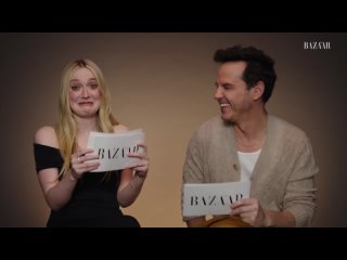 Dakota Fanning  Andrew Scott Quiz Each Other on Their Careers _ All About Me _ Harpers BAZAAR