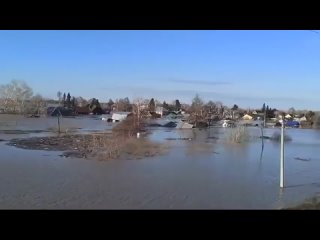 Масштабное наводнение в районе Петропавловска. Река Ишим превратилась в море! (Казахстан, )