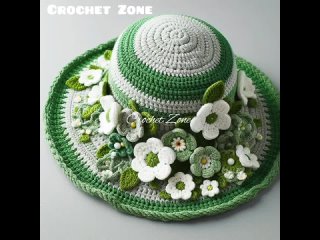 Crochet sunhat design ideas knitted with wool. Share ideas created by AI. #croch
