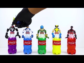 5 Coca Cola Bottles Balloons with Beads   How to make Rainbow Bottle Beads Balls Cutting Asmr