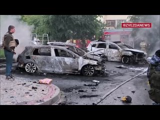 Автомобили загорелись в Белгороде после обстрела ВСУ