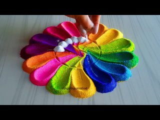 #1709 Diwali and navratri rangoli designs   satisfying video   sand art   unique rangoli