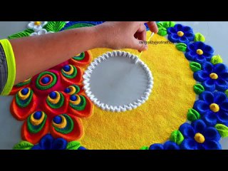 #1709 Diwali and navratri rangoli designs   satisfying video   sand art   unique rangoli