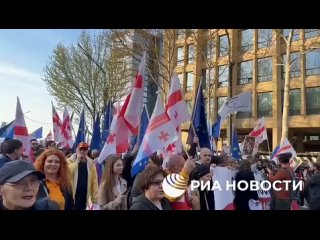 A march was held in central Tbilisi against the high-profile draft law on foreign agents