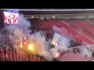 Атмосфера сегодняшнего белградского дерби Црвена Звезда - Партизан