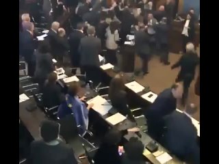 Riots broke out in the Georgian parliament