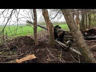 Расчет гаубицы Д-20 ГП ГГ уничтожил блиндажи и минометные расчеты украинских террористических формирований в приграничном районе