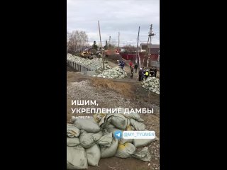 ️ Добровольцы помогают укреплять дамбу в Ишиме