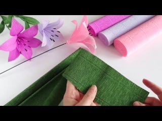 Поделки из бумаги  LILY Crepe Paper Flowers/Flower Craft Ideas