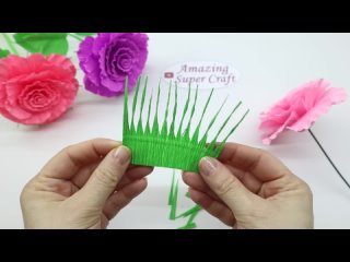 Поделки из бумаги Crepe Paper Rose. Paper Flowers How to make