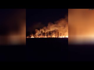 После поражения цели русской армией в Мерефе Харьковской области начался пожар  В Харьковской област