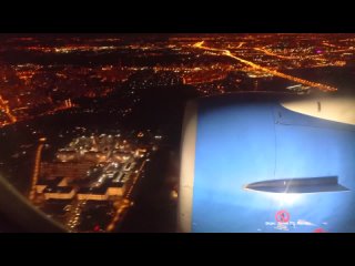 Полёт над ночной Москвой, и посадка во Внуково. Boeing 737 АК Победа август 2022